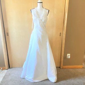 NWT Sz 12 Winnie Couture White Satin Halter Bridal